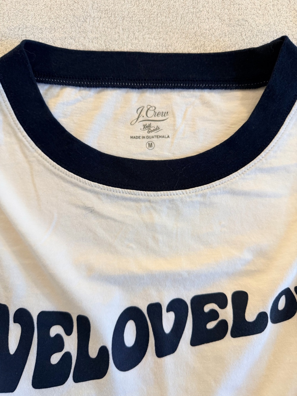 J. Crew White Long-Sleeve Tee with Black 'LOVE' Graphic - Picture 3 of 3